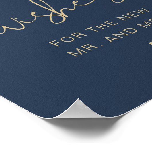 CAITLIN Elegant Navy & Goud Advies & Wensen Bord Poster (Hoek)