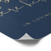 CAITLIN marineblauw en goud modern Was hier bent-t Poster (Hoek)