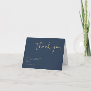 CAITLIN Modern Minimalistisch Navy en Goud Bedankt