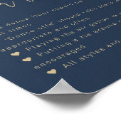 CAITLIN Modern Navy Blue Dance Floor Rules Sign. Poster (Hoek)