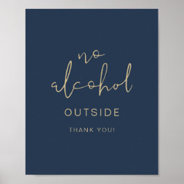 CAITLIN Modern Navy Blue No Alcohol Outside Poster