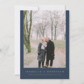 CAITLIN Modern Navy en Gouden Huwelijksgeloften Ve Kaart (Achterkant)