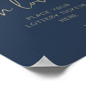 CAITLIN Modern Navy en Gouden Lucky in Love Bord Poster (Hoek)