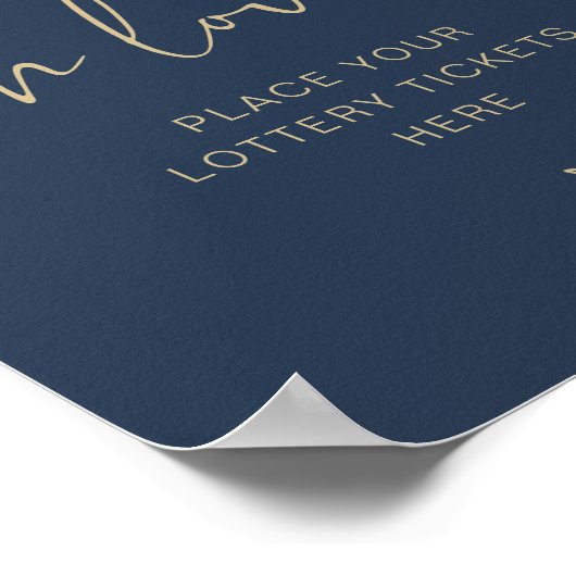 CAITLIN Modern Navy en Gouden Lucky in Love Bord Poster (Hoek)