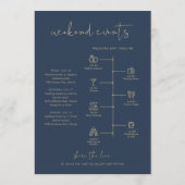 CAITLIN Modern Navy Welcome Letter Kaart (Achterkant)