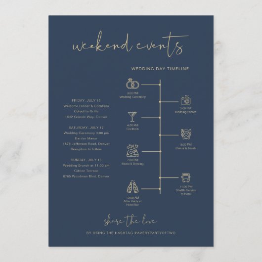 CAITLIN Modern Navy Welcome Letter Kaart (Achterkant)