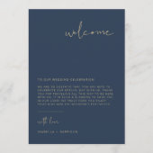 CAITLIN Modern Navy Welcome Letter Kaart (Voorkant)