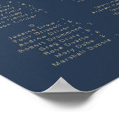 CAITLIN Moderne marine Gold Alfabetical Seating Poster (Hoek)