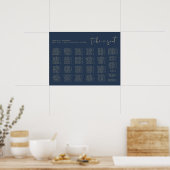 CAITLIN Moderne marine Gold Alfabetical Seating Poster (Keuken)