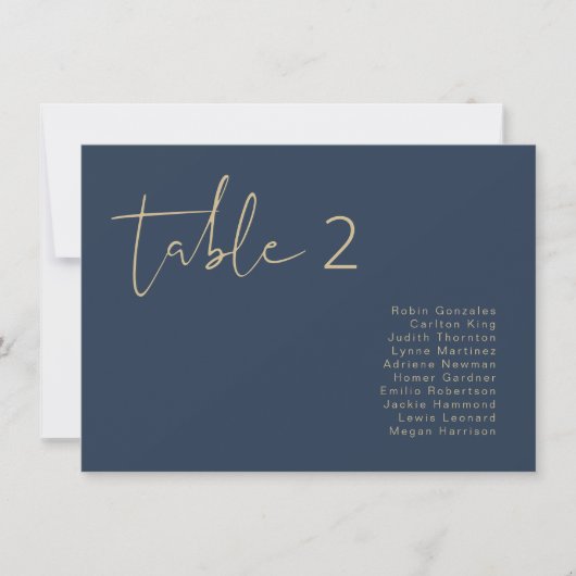 CAITLIN Moderne marineblauw tafelzitje Kaart (Voorkant)