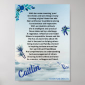 "Caitlin" Name Poem Poster (Voorkant)