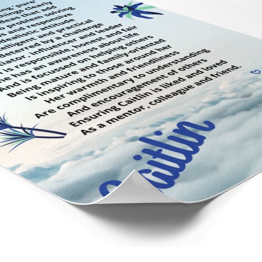 "Caitlin" Name Poem Poster (Hoek)