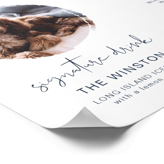 CAITLIN Navy 1 Foto Huisdier Handtekening Drank Ba Poster (Hoek)