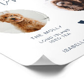 CAITLIN Navy Blauwe 2 Foto Pet Handtekening Drank Poster (Hoek)