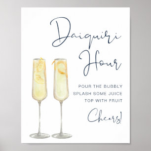 CAITLIN Navy Blauwe Moderne Bruids Daiquiri Uur Poster