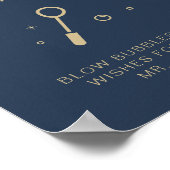 CAITLIN Navy Blue Bubble stuurt uitwijkbord Poster (Hoek)