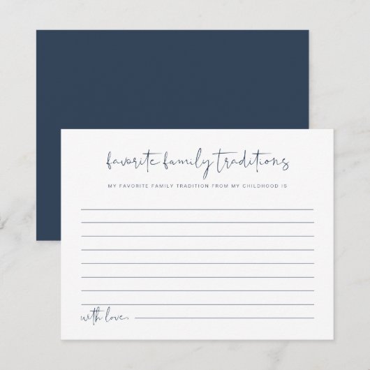 CAITLIN Navy Blue Family Traditions Baby Game Informatiekaartje (Voorkant / Achterkant)