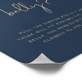 CAITLIN Navy Blue Hoe groot is haar Belly Game Pos Poster (Hoek)