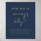 CAITLIN Navy Blue Hoe groot is haar Belly Game Pos Poster (Voorkant)