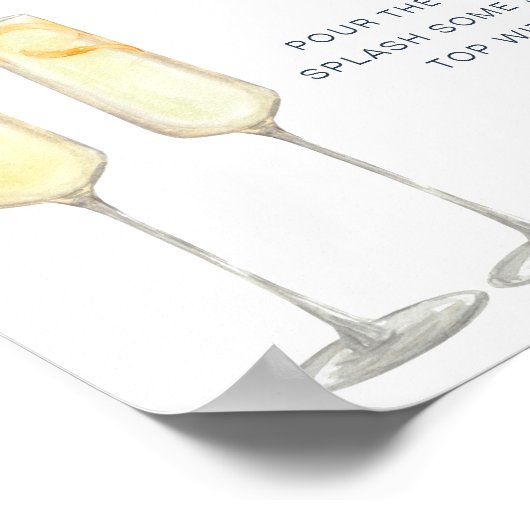 CAITLIN Navy Blue Modern Bridal Mimosa Bar Poster (Hoek)