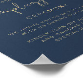CAITLIN Navy Blue Unplugged Ceremony Weddenschap Poster (Hoek)