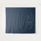 CAITLIN Navy Blue Wedding Backdrop Tapestry Wandkleed (Voorkant (horizontaal))