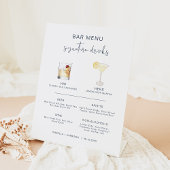 CAITLIN Navy Cocktail Signature Drink Bar Menu Reclamebord Met Voetstuk