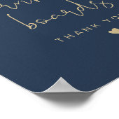 CAITLIN Navy & Gold Cornhole Guestbook Sign Poster (Hoek)