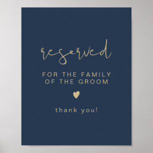 CAITLIN Navy & Gold gereserveerd voor Groom Poster