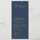 CAITLIN Navy Gold Trouwtafel Dank u kaart (Voorkant)