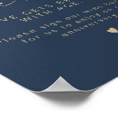 CAITLIN Navy & Gold Wine Wedding Guestbook Poster (Hoek)