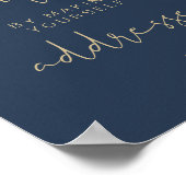 CAITLIN Navy & Goud Adres van de Enveloppe Bord Poster (Hoek)