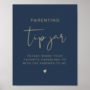CAITLIN Navy & Goud Boho Fooi-pot en Adviesbord Poster