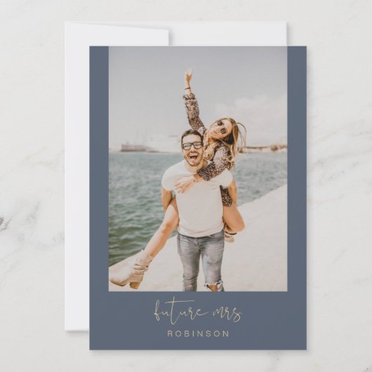 CAITLIN Navy zei ja tegen modern Vrijgezellenfeest Kaart (Achterkant)