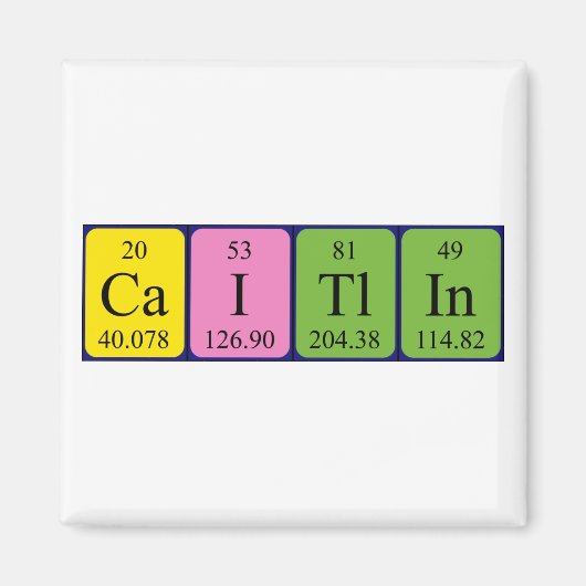 Caitlin periodieke lijstnaam magnet (Voorkant)