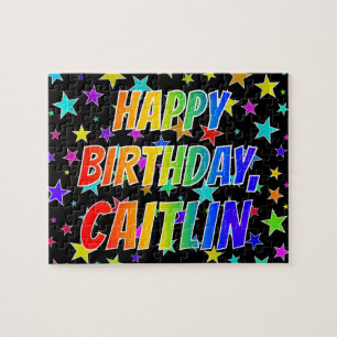 "CAITLIN" Voornaam, Fun "HAPPY BIRTHDAY" Legpuzzel