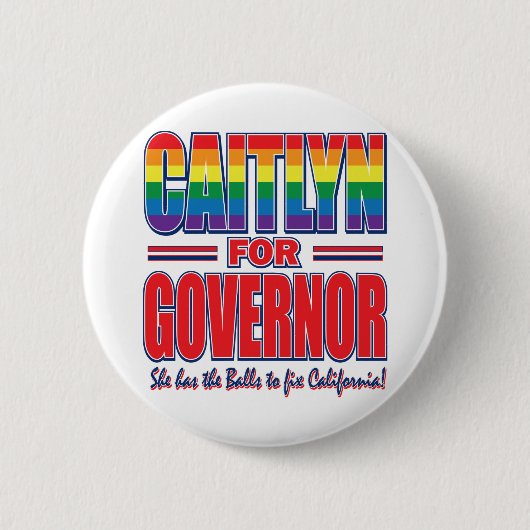 Caitlyn-for-GOV-Gay-Pride-Balls- Ronde Button 5,7 Cm (Voorkant)