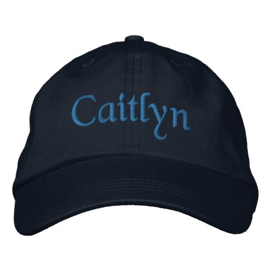 Caitlyn geborduurd Baseball Pet/Pet blauw Geborduurde Pet (Voorkant)