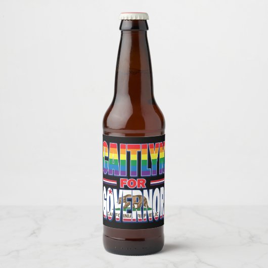 Caitlyn Jenner voor gouverneur Bier Etiket (Voorkant)