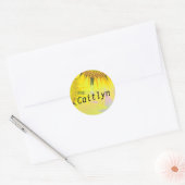 Caitlyn Regenboog Zonnebloemen Naam Stickers (Envelop)