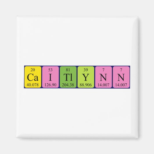 Caitlynn periodieke lijstnaam magnet (Voorkant)