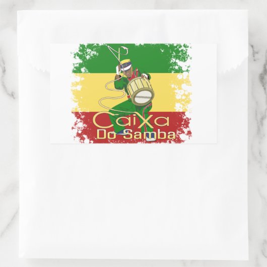 Caixa Batucada Samba Rechthoekige Sticker (Tas)