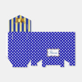 Caja Azul con motas  con con corona dorado Bedankdoosjes (Uitgevouwen)