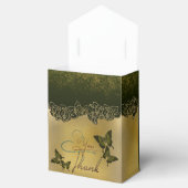 Caja de regalo con agradecimiento verde con rosas bedankdoosjes (Geopend)