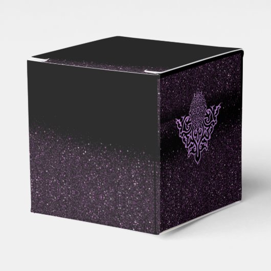Caja de regalo con decoración y purpurina morado bedankdoosjes (Voorkant Zijde)