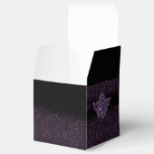 Caja de regalo con decoración y purpurina morado bedankdoosjes (Geopend)