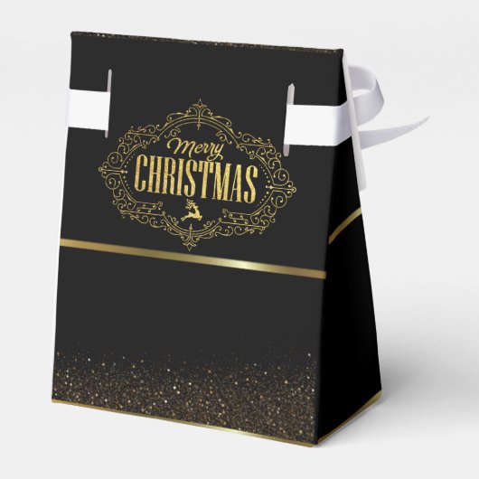 Caja de regalo con feliz navidad negro con dorado bedankdoosjes (Achterkant)