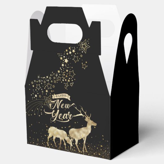 Caja de regalo negra elegante para navidad bedankdoosjes (Geopend)