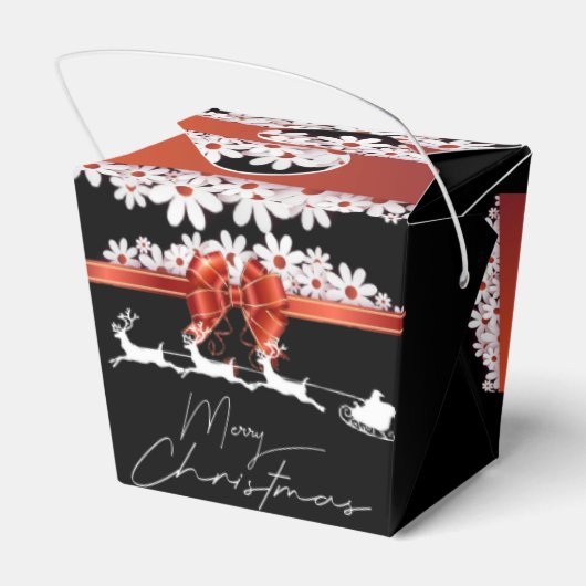 Caja de regalo para navidad con cinta y papá Noel Bedankdoosjes (Achterkant)