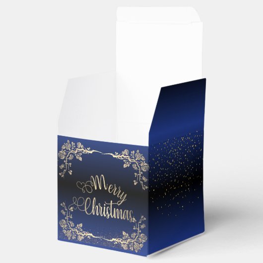 Caja de regalo para navidad con rosas  azul Royal Bedankdoosjes (Geopend)